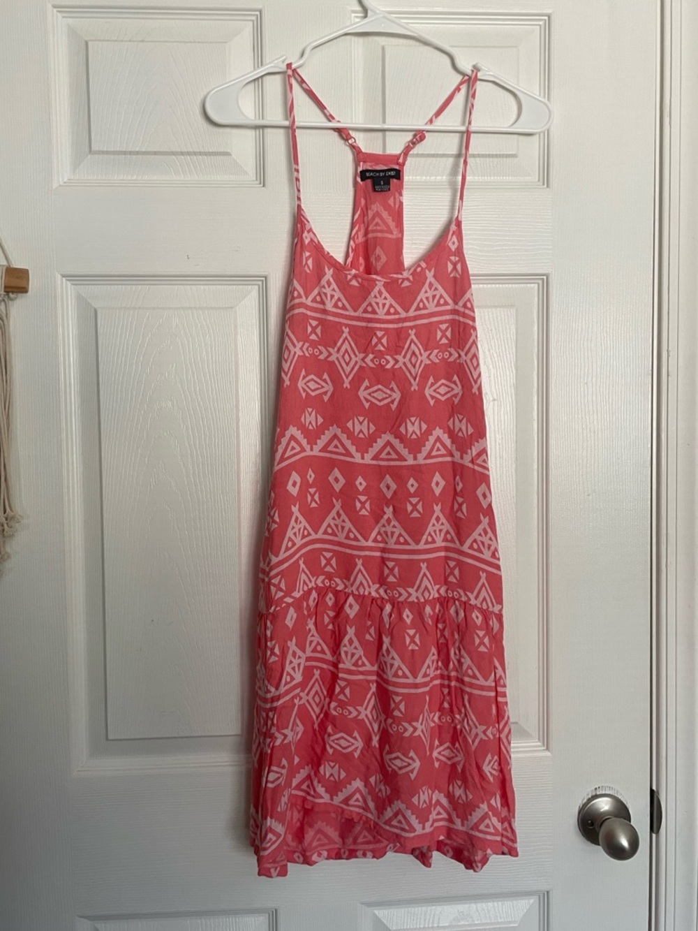 Beach By Exist Womens size Small Coral Pink Tribal Strap Dress Beach Coverup
